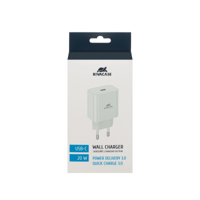 Зарядний пристрій RivaCase 1xUSB Type-C PD 20 Вт white (PS4101 W00 (White))