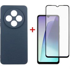 Чохол до мобільного телефона Dengos Xiaomi Redmi 14C Carbon + glass (Blue) (DG-KM-120)