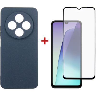Чохол до мобільного телефона Dengos Xiaomi Redmi 14C Carbon + glass (Blue) (DG-KM-120)