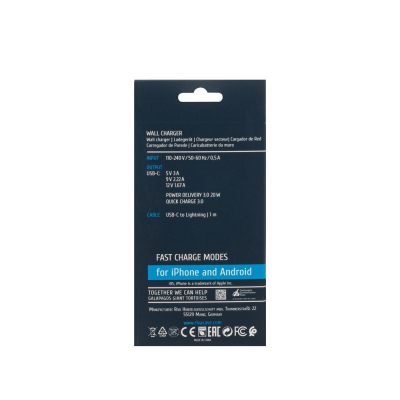 Зарядний пристрій RivaCase 1xUSB Type-C PD 20 Вт кабель Type-C-Lighting white (PS4101 WD5 (White))