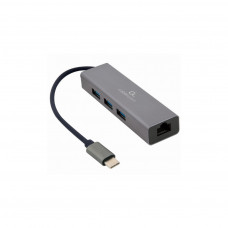 Концентратор Cablexpert Type-С to Gigabit Ethernet, 3 Ports USB 3.1 Gen1 (5 Gbps) (A-CMU3-LAN-01)