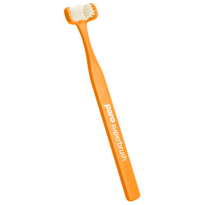Зубна щітка Paro Swiss Superbrush тристороння помаранчева (7610458007242-orange)
