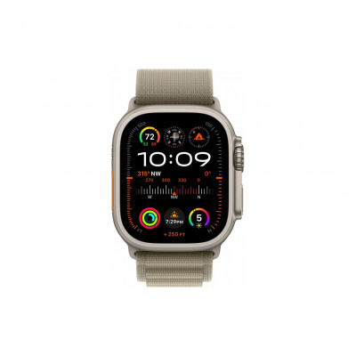 Смарт-годинник Apple Watch Ultra 2 GPS + Cellular, 49mm Titanium Case with Olive Alpine Loop - Medium (MREY3UL/A)