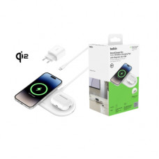 Зарядний пристрій Belkin 2in1 15W Pad Qi2 white (WIZ021VFWH)