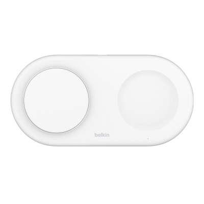 Зарядний пристрій Belkin 2in1 15W Pad Qi2 white (WIZ021VFWH)