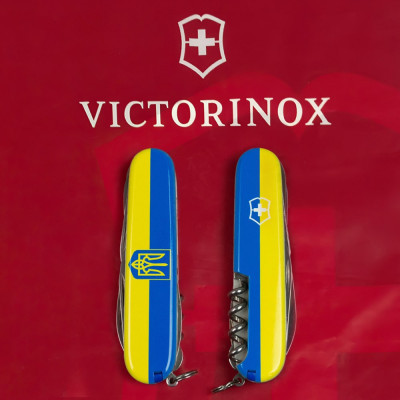 Ніж Victorinox Huntsman Ukraine 91 мм Герб на прапорі горизонтальний (1.3713.3_T3040p)
