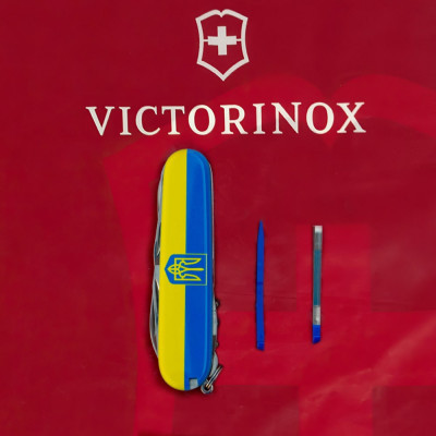 Ніж Victorinox Huntsman Ukraine 91 мм Герб на прапорі горизонтальний (1.3713.3_T3040p)