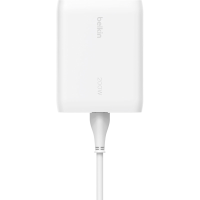 Зарядний пристрій Belkin 4хUSB-С GAN PD PPS 200W white (WCH015VFWH)
