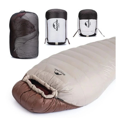 Спальний мішок Naturehike з натуральним пухом Snowbird NH20YD001 p-р M коричневий 350 г (6927595762127)