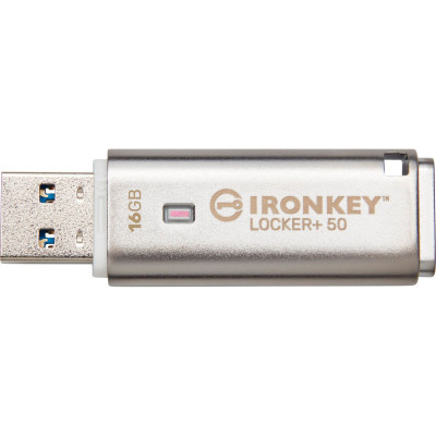 USB флеш накопичувач Kingston 16GB IronKey Locker Plus 50 AES Encrypted USB 3.2 (IKLP50/16GB)