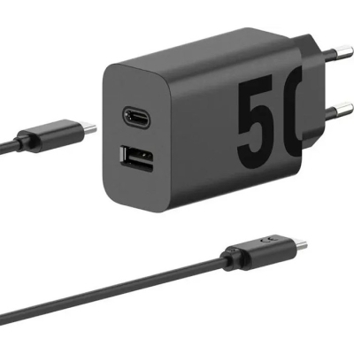 Зарядний пристрій Motorola 50W U+C + cable USB-C (SJMC502) (1060545)