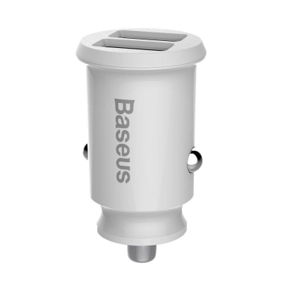 Зарядний пристрій Baseus Grain Metal 3.1A/2USB White (CCALL-ML02)