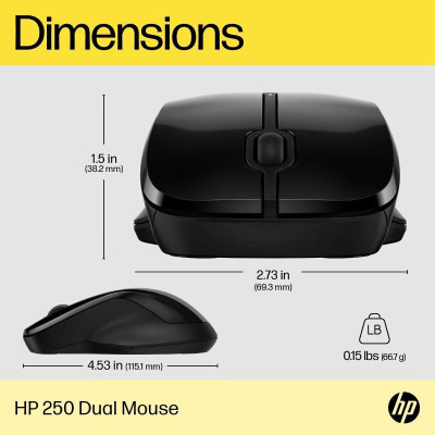 Мишка HP 250 Dual Wireless/Bluetooth Black (6V2J7AA)