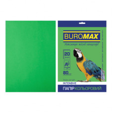 Папір Buromax А4, 80g, INTENSIVE green, 20sh (BM.2721320-04)