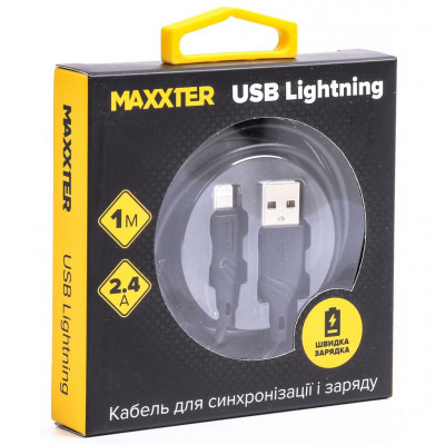 Дата кабель USB 2.0 AM to Lightning 1.0m Maxxter (UB-L-USB-02-1m)