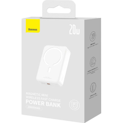Батарея універсальна Baseus Magnetic Mini 20000mAh 20W, White (P10022102212-01 / PPCXM20)