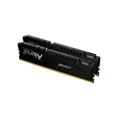 Модуль пам'яті для комп'ютера DDR5 64GB (2x32GB) 4800 MHz FURY Beast Black Kingston Fury (ex.HyperX) (KF548C38BBK2-64)