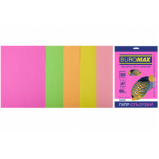 Папір Buromax А4, 80g, NEON, 5colors, 20sh, EUROMAX (BM.2721520-99)