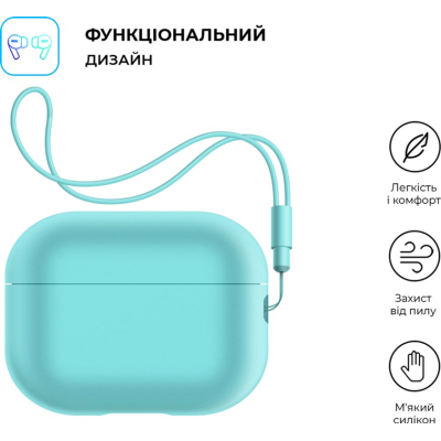 Чохол для навушників Armorstandart Silicone Case with straps для Apple Airpods Pro 2 Mint (ARM68615)
