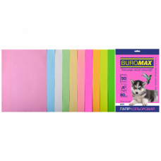 Папір Buromax А4, 80g, PASTEL+NEON, 10colors, 50sh (BM.2721750-99)