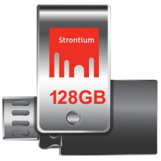 USB флеш накопичувач Strontium Flash 128GB Nitro Plus Silver OTG USB 3.0 (SR128GSLOTG1Z)
