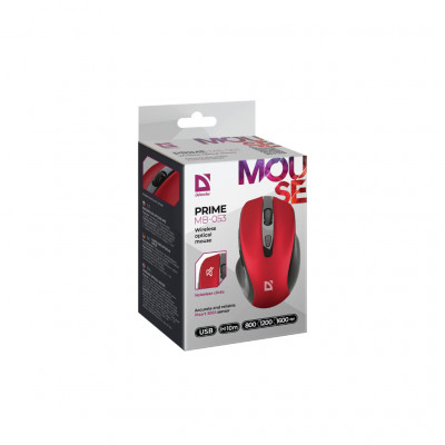 Мишка Defender Prime MB-053 Silent Wireless Red (52052)