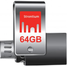 USB флеш накопичувач Strontium Flash 64GB Nitro Plus Silver OTG USB 3.0 (SR64GSLOTG1Z)
