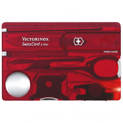 Ніж Victorinox SwissCard Lite Transparent Red Blister (0.7300.TB1)