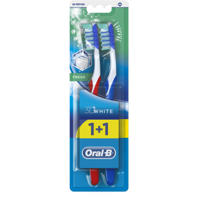 Зубна щітка Oral-B 3D White Fresh Medium 2 шт. (3014260111762)