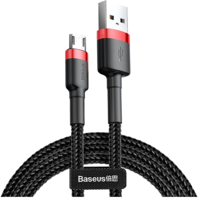 Дата кабель USB 2.0 AM to Micro 5P 3.0m 2A Red-Black Baseus (CAMKLF-H91)