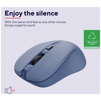 Мишка Trust Mydo Silent Wireless Blue (25041)