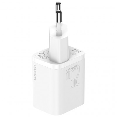 Зарядний пристрій Baseus 1xUSB 25W (USB-C) + Cable Type-C white (TZCCSUP-L02)