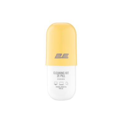 Спрей для очищення 2E PILL 140ml for office equipment +Microfibre 20 cm, white-yellow (2E-SK140YW)