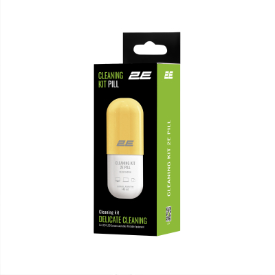 Спрей для очищення 2E PILL 140ml for office equipment +Microfibre 20 cm, white-yellow (2E-SK140YW)