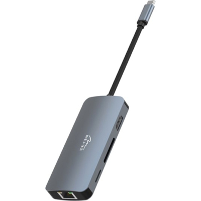 Концентратор Media-Tech USB3.1 Type-C to HDMI/USB 3.0x3/RJ45/SD/MicroSD/PD 100W Hub Pro 8-in-1 (MT5044)