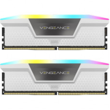 Модуль пам'яті для комп'ютера DDR5 32GB (2x16GB) 6000 MHz Vengeance RGB White Corsair (CMH32GX5M2B6000C30W)