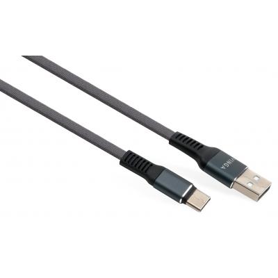 Дата кабель USB 2.0 AM to Type-C 1m flat nylon gray Vinga (VCPDCTCFNB1GR)