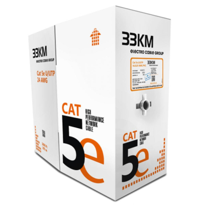 Кабель мережевий ЗЗКМ UTP 305м 4*2*24AWG[0,51] мідь[СU] cat.5e, негорючий [LSZH] (7091010)