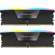 Модуль пам'яті для комп'ютера DDR5 48GB (2x24GB) 6400 MHz Vengeance RGB Black Corsair (CMH48GX5M2B6400C36)