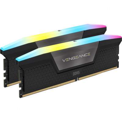 Модуль пам'яті для комп'ютера DDR5 48GB (2x24GB) 6400 MHz Vengeance RGB Black Corsair (CMH48GX5M2B6400C36)