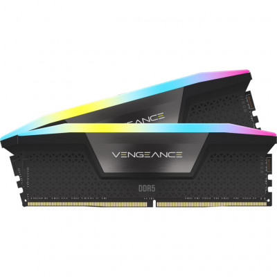 Модуль пам'яті для комп'ютера DDR5 48GB (2x24GB) 6400 MHz Vengeance RGB Black Corsair (CMH48GX5M2B6400C36)