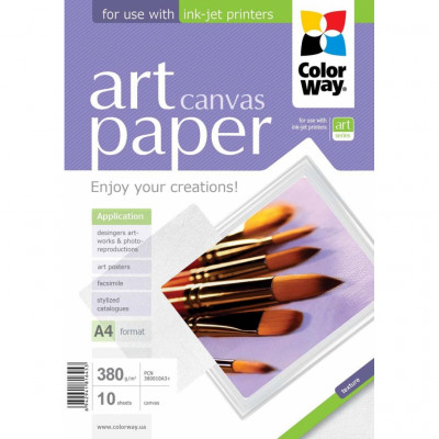 Папір ColorWay A3+ ART Canvas 380g, 10sh, OEM (PCN380010A3+_OEM)