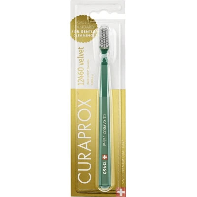 Зубна щітка Curaprox 12460 Velvet Ультрам'яка Зелена із сірим (CS 12460-19)