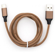 Дата кабель USB 2.0 AM to Type-C nylon 1m brown Vinga (VCPDCTCNB21BR)