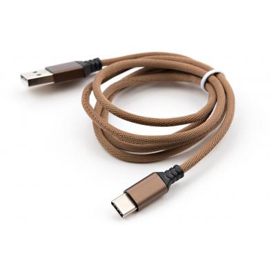 Дата кабель USB 2.0 AM to Type-C nylon 1m brown Vinga (VCPDCTCNB21BR)