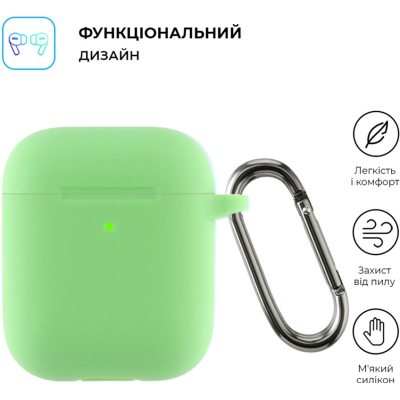 Чохол для навушників Armorstandart Ultrathin Silicone Case With Hook для Apple AirPods 2 Spearmint (ARM59693)