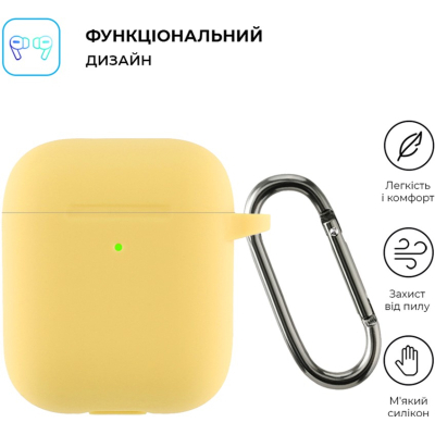 Чохол для навушників Armorstandart Ultrathin Silicone Case With Hook для Apple AirPods 2 Yellow (ARM59696)