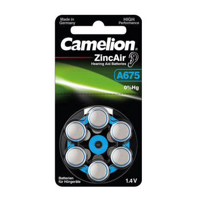 Батарейка А675 / PR44 Zinc-Air * 6 Camelion (A675-BP6)