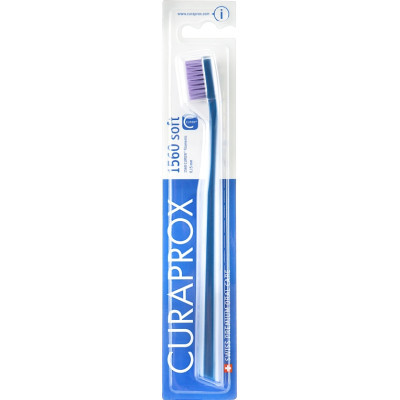 Зубна щітка Curaprox CS 1560 Soft М'яка D 0.15 мм Синя з фіолетовою щетиною (CS 1560-04)
