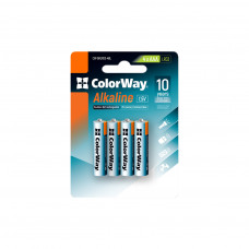 Батарейка ColorWay AAA LR03 Alkaline Power (лужні) * 4 blister (CW-BALR03-4BL)